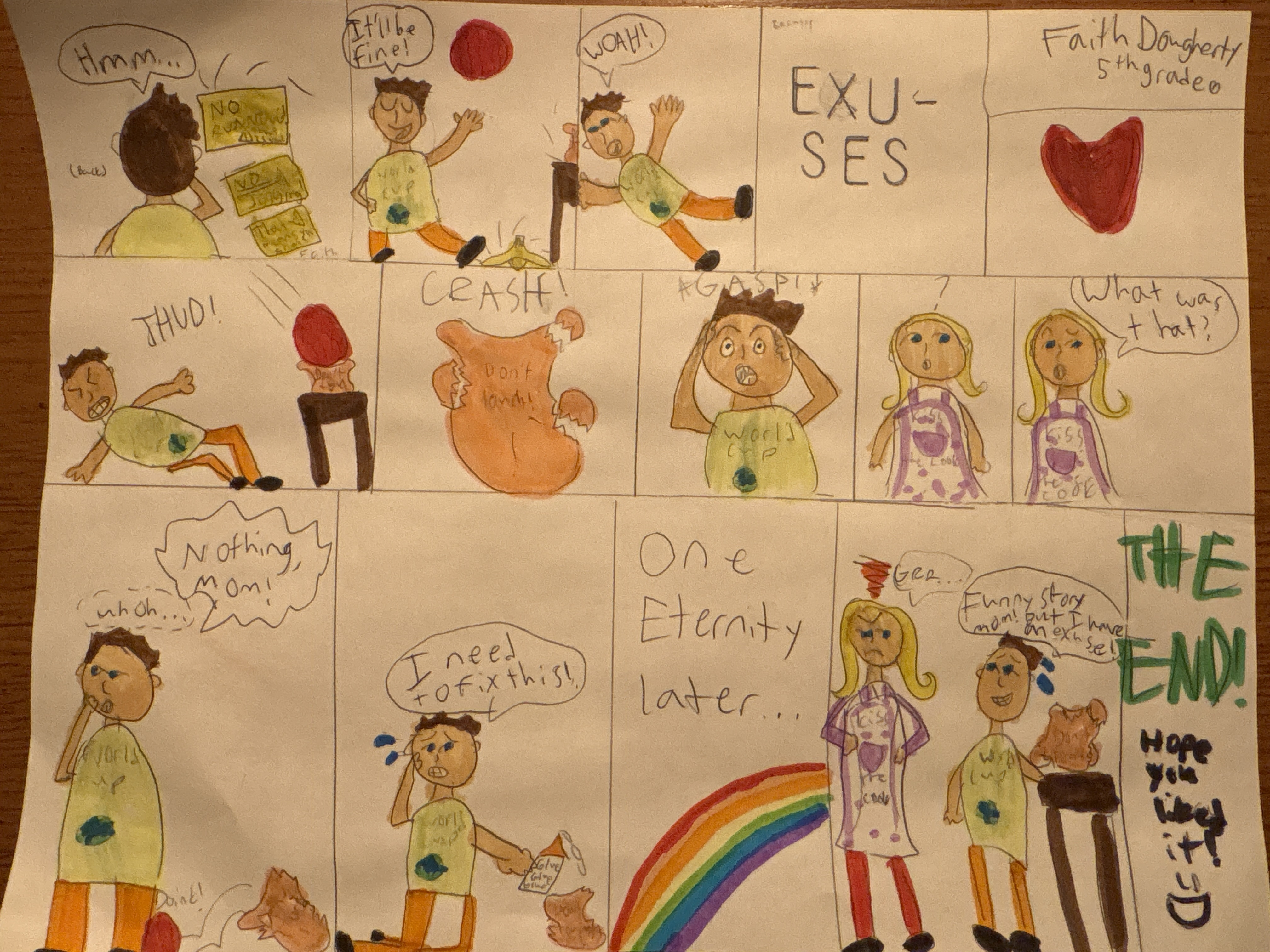 Hand Drawn Comic Titled Excuses